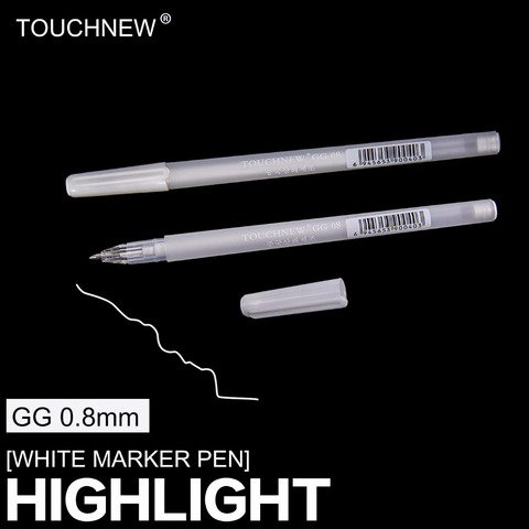TOUCHNEW 0.8mm White Highlighter Pen Sketch Fine Liner Pen Scribble Pen  Paint Design Art Markers for School Supplies - Price history & Review, AliExpress Seller - Bianyo Painting Material Store